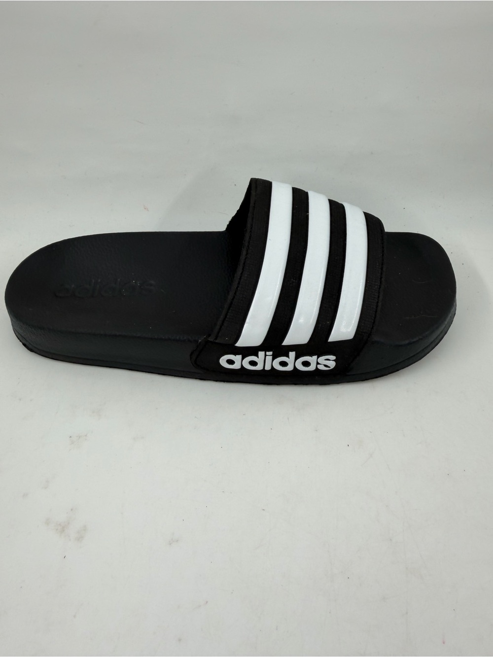 Adidas Kids Adilette Black White Striped -SZ 1Y- Athletic Slip-On Slides